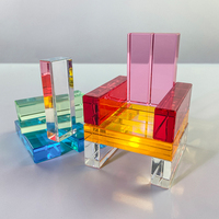 Blocs acryliques transparents colorés blocs acryliques de couleur unie personnalisés bloc acrylique carré rectangle cristal clair