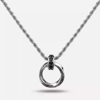Collier pendentif Hisera en acier titane avec chaîne en corde pour unisexe, style rétro, tendance INS, polyvalent, hip-hop