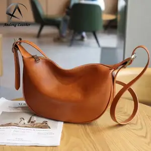 Andong चमड़े के बैग कंधे महिलाओं के लिए असली गाय का चमड़ा देवियों फैशन Crossbody बैग सिर परत Tanned सब्जी गाय छुपाएं 3007