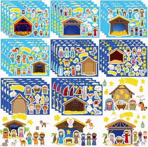 Autocollants <span class=keywords><strong>de</strong></span> la nativité pour enfants crèche artisanat faire une scène autocollant autocollants <span class=keywords><strong>de</strong></span> noë<span class=keywords><strong>l</strong></span> en vrac religieux fête faveurs fournitures - Product Image 6