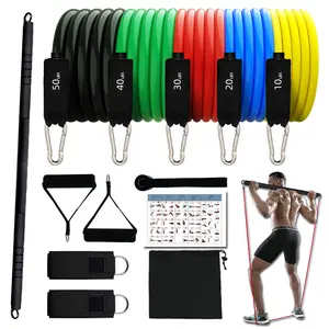 Wholesale High Quality Foam Handle Indoor Yoga Exercise Fabric Resistance Bands Set