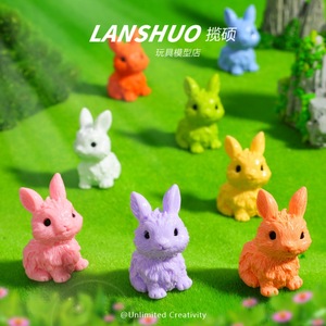 ตุ๊กตากระต่ายจิ๋ว Lanshuo ทำจากพลาสติกเรซิ่น สำหรับงาน DIY ตกแต่ง ประดับโต๊ะทำงาน สไตล์การ์ตูนหลากสีสัน - Product Image 1