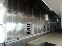 Nieuwe volautomatische vloeibeddroger voor groenten en fruit, laag energieverbruik, hoge efficiëntie, roestvrijstalen constructie, voedsel.