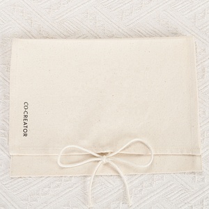 Eco-Friendly Natural Cotton Envelope Clothes <strong>Bag</strong> With Ribbon <strong>Custom</strong> Logo Printed Reusable Organic Muslin Dust Gift Shoe Pouch - Product Image 4