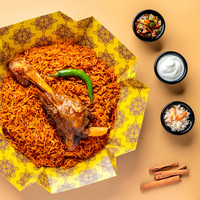 Halal-Restaurant Sechseckige Kraftpapier-Verpackung für Kabsa-Reis, Würziges Hähnchen, Bukhari Mandi, Sushi, Kartoffelchips, Babynahrung