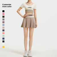 Ensemble deux pièces pour femme, uni, infroissable, 100 % polyester, avec cordon de serrage, respirant, séchage rapide, pour le sport, la gym, le fitness et le yoga