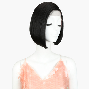 Peluca Frontal de Cabello Sintético Transparente para Mujeres Negras y Blancas, Pelucas Bob Resistentes al Calor, Rubias, de <span class=keywords><strong>10</strong></span> Pulgadas, Lisas y Sedosas - Product Image 2