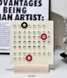 Tablero de calendario de pie para oficina en casa de diseño moderno, calendario perpetuo funcional para seleccionar fechas de grabación, uso decorativo - Product Image 2