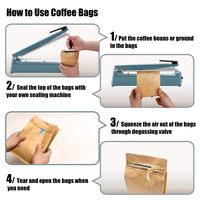 Sacs en papier kraft refermables personnalisés en gros, sacs d'emballage en papier kraft avec feuille d'aluminium anti-graisse pour la restauration rapide, pour le café