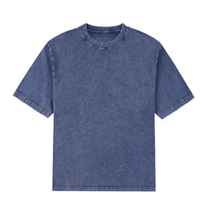 T-shirt streetwear à col rond, lavage à l'acide, coton lourd, t-shirts 250 g/m², haute qualité, lavage vintage, épaules tombantes, t-shirt surdimensionné - Product Image 6