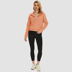 Sudadera de deporte de gran tamaño con estampado de logotipo y precio de fábrica de alta calidad, sudaderas lisas con capucha para mujer - Product Image 3