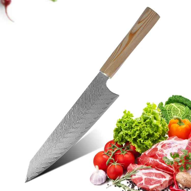 Coltello damasco da 8 pollici coltello da cuoco giapponese coltello da cucina Santoku congelato