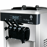Machine à glace molle 3 saveurs, modèle de table en acier inoxydable, multifonctionnelle, compatible lait et eau