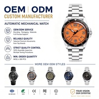 Montres mécaniques de plongée personnalisées avec logo, super lumineuses, pour hommes, étanches à 100 m, analogiques, automatiques, fabricant OEM