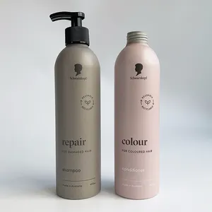 Shampoo cosmético para lavar o corpo, embalagem com bomba sem plástico reciclável garrafa de alumínio eco-amigável
