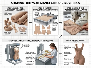 Combinaison gainante taille haute sans coutures, respirante, séchage rapide, avec entrejambe ouvert et fermeture éclair frontale pour femmes en récupération post-partum - Product Image 4