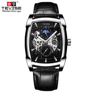 TEVISE T802S Montre pour homme décontractée, mode et de luxe, montre-bracelet en cuir personnalisée Oem, montres à quartz - Product Image 1