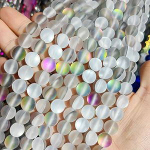 Wholesale New Rainbow Moonstone <strong>Beads</strong> Multi Colors 10mm Glass <strong>Beads</strong> <strong>Round</strong> DIY Crystal <strong>Beads</strong> for Jewelry Making - Product Image 3