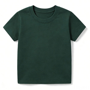 Camiseta de Manga Corta para Niños, 100% Algodón, Color Sólido, Cuello Redondo, Verano 2026, Camiseta Interior Básica de Algodón para Niños y Niñas - Product Image 1