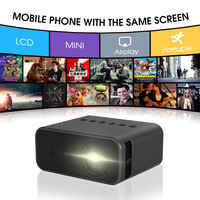 Mini projecteur portable YT500, WIFI, mise en miroir sans fil de l'écran, LED, home cinéma, utilisation en extérieur pour enfants, téléphone portable, batterie intégrée