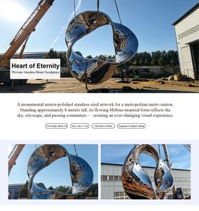 Sculpture abstraite en métal poli miroir sur mesure en acier inoxydable, moderne, pour extérieur, jardin, cour, villa, <span class=keywords><strong>piscine</strong></span>, <span class=keywords><strong>aménagement</strong></span> paysager - Product Image 6