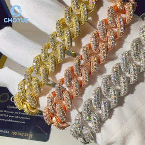 Cuban Link Bracelet 925 Sterling Silver VVS Moissanite Diamond 15MM Iced Out Cuban Link Chain Buss <b>Down</b> Hip Hop Jewelry Bracelet - Product Image 5