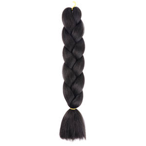 <span class=keywords><strong>Perruque</strong></span> tressée monochrome jumbo pour femme africaine, en fibre chimique haute température, effet soie, grande tresse - Product Image 4