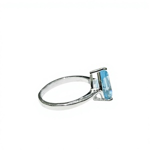 Elegante Anillo de Topacio Azul en Forma de Pera, Anillo Solitario de Plata 925 con Gota de Lágrima, Joyería de Boda de Alta Calidad para Mujer - Product Image 4