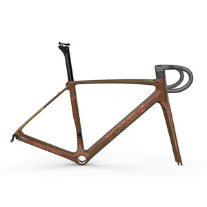 TFSA gradiente di più colori carbonio telaio bici da strada integrato formatura bicicletta frameset con manubrio forcella seatpost