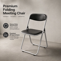 Chaise de réunion pliante avec structure métallique thermolaquée antirouille, empilable, gain de place, dossier, vente en gros