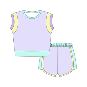 GSSO3611 Ensemble d'été sans manches pour petite fille, motif citron et nœuds jaunes, tenue d'été pour enfants, vente en gros - Product Image 4