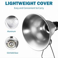 Lampe à pince détachable avec réflecteur en aluminium de 5,5 pouces, 60 watts, douille E26 (ampoule non incluse), cordon SPT-2 de 1,8 m (6 pieds), indice de protection IP44, garantie 1 an