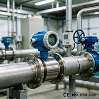 Débitmètre électromagnétique de haute précision CE ISO, débitmètre d'eau magnétique numérique pour le contrôle des processus industriels DN50-DN300