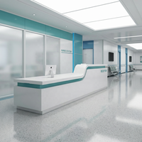 Bureau d'accueil d'hôpital pliable moderne pour les infirmières et les hôtels Utilisation de supermarché Conception en bois massif écologique