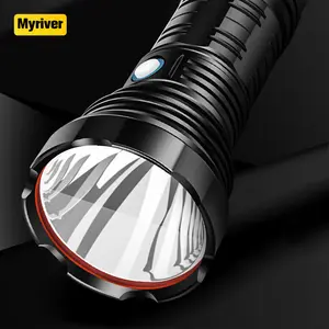 Myriver yüksek güçlü 40W Led ağır Lanterna meşale ışık 4000 lümen 2Km 2000M uzun menzilli parlayan Led fener