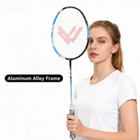 Raquette de badminton personnalisée, poignée en PVC, légère, durable, lot de 2, cadre en alliage d'aluminium, manche en acier, haute rigidité, sac à balles
