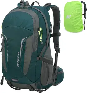 Woqi-mochila de gran capacidad de 50L, para escalada, camping, deporte, viaje, montaña, senderismo, con cubierta de lluvia