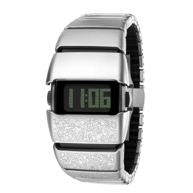 Men Punk Retro Digital Metal Watch LED Display Chronograph Sports Luxury Alarm Luminous Watch