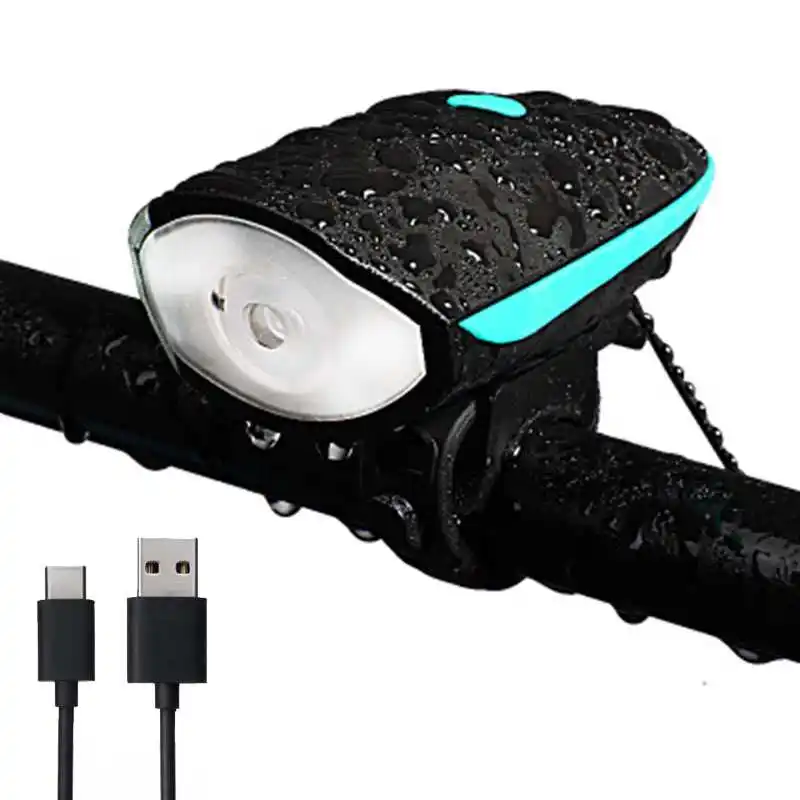 Timbre de bicicleta recargable por USB, linterna de bocina de bicicleta, faro multifunción, Ultra brillante, eléctrico