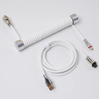Câble USB GravaStar GX12 enroulable de type Aviator, USB-A vers Type-C, cordon tressé télescopique pour clavier de jeu mécanique et configuration de bureau