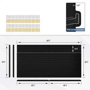Kit de panneaux de rangement robustes JH-Mech avec crochets et paniers, en <span class=keywords><strong>PVC</strong></span> durable, pour panneaux rainurés, installation facile, étagères pour panneaux rainurés, panneaux de garage. - Product Image 5