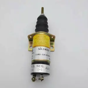 Válvula solenoide de combustible 1502-12C2U1B2 12V compatible con excavadora Woodward 2 piezas de motor diésel de línea