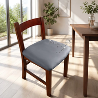Housse de tabouret carrée en cuir PU imperméable prête à être expédiée, housse de siège de chaise élastique pour salle à manger, cuisine, hôtel, décoration