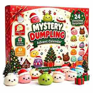 Christmas Mystery Dumpling <b>Advent</b> <b>Calendar</b> Various Dumpling Christmas Squishy TPR Squeeze Stress Relief <b>Toy</b> 24 Holiday Surprise - Product Image 1