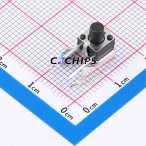 GT-TC102A-H070-L1 Tactile Switch Through hole,6.1x6.1mm Switch Single Pole Single Throw Round Button 1.6N Right Angle Insert - Product Image 1