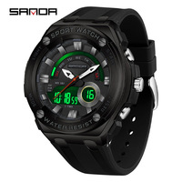 Sanda jam tangan pria Led Digital, jam tangan pria anti air, jam tangan olahraga Digital, Led, jam tangan Quartz Analog, jam tangan pria anti air, Reloj Hombre, 3190