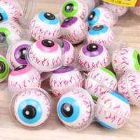 Bonbons gélifiés en forme de yeux 3D, prix d'usine, motif boule, fête d'Halloween, saveur fruitée, yeux gélifiés, bonbons mous