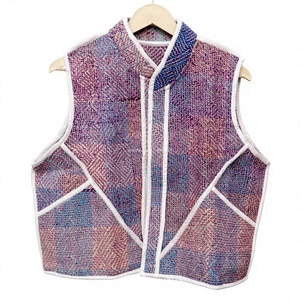 Chaleco de Punto para Mujer con Cuello Mandarín, Estilo Vintage con Botones, Prenda Exterior Informal, 100% Algodón, Sin Mangas, Corto, Ecológico y Transpirable - Product Image 1