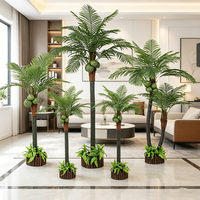 Palmier artificiel haute fidélité en plastique avec feuilles réalistes, taille personnalisable pour usage intérieur/extérieur, toile de fond pour studio et événements
