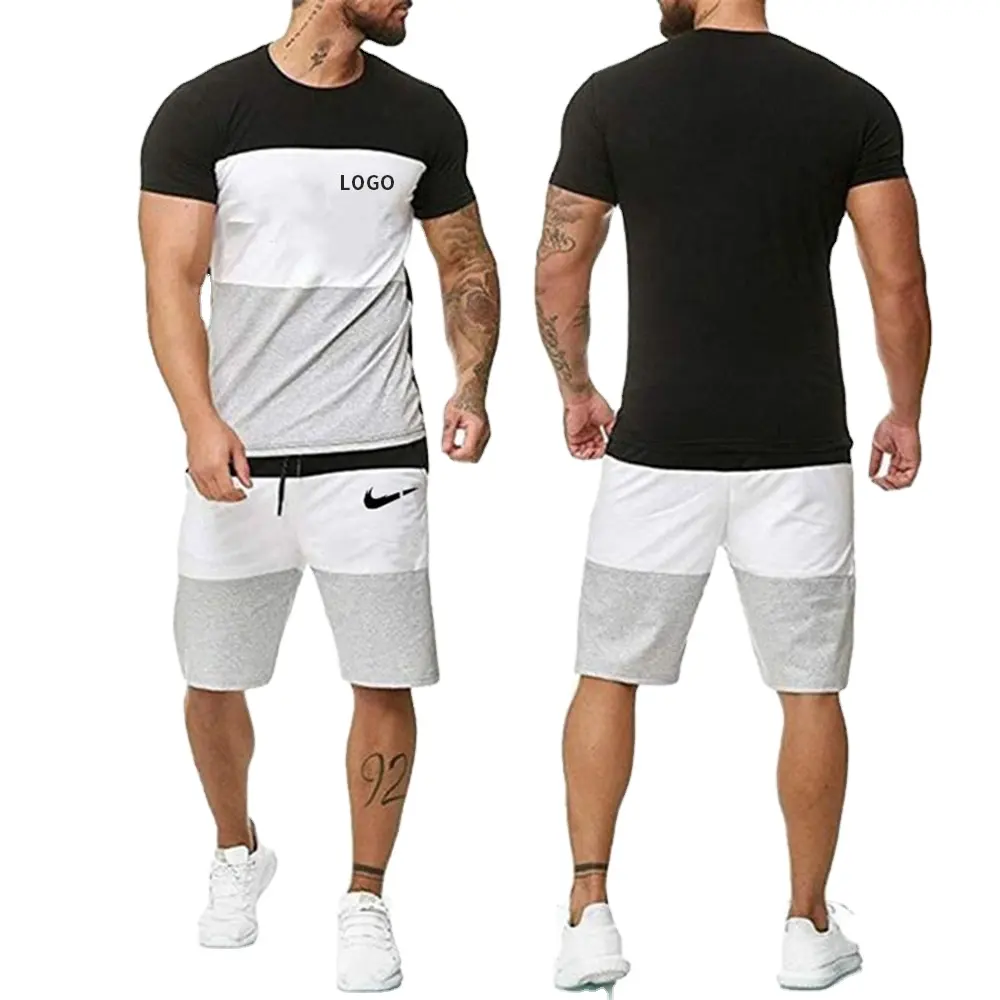 Wholesale High Quality Man Clothes Wholesale Sport Bulk Blank Casual T-Shirt Tee Shirt And Short Sets For Men